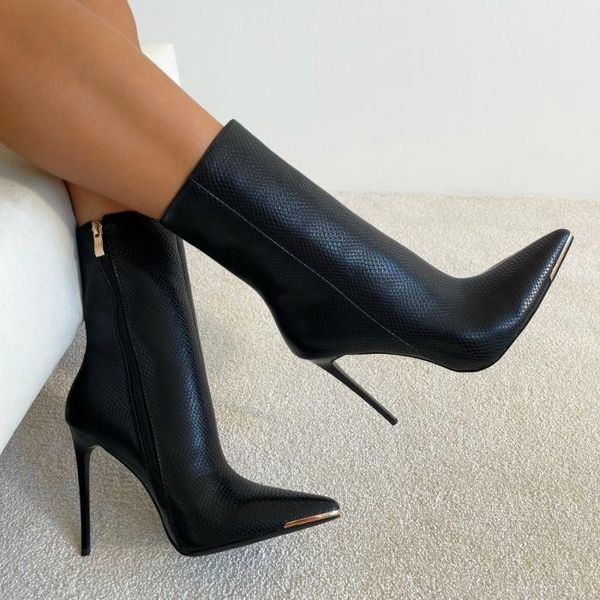 boots 2021 brand women fashion super high heels ankle faux leather spring autumn pointed toe winter calf, Black
boots 2021 brand women fashion super high heels ankle faux leather spring autumn pointed toe winter calf, Black