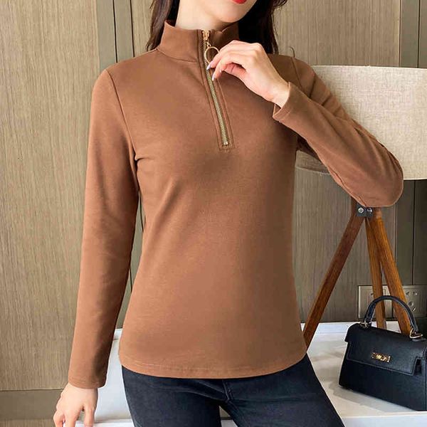 women's t-shirt shintimes poleras mujer half turtleneck woman tshirts new fashion zipper long sleeve t shirt women clothing femme t-shi, White
women's t-shirt shintimes poleras mujer half turtleneck woman tshirts new fashion zipper long sleeve t shirt women clothing femme t-shi, White