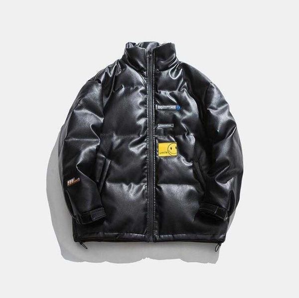 unique mens pu leather padded jacket streetwear fashion hip hop letter embroidery warm full zip coat casual thick outwear 020, Black
unique mens pu leather padded jacket streetwear fashion hip hop letter embroidery warm full zip coat casual thick outwear 020, Black