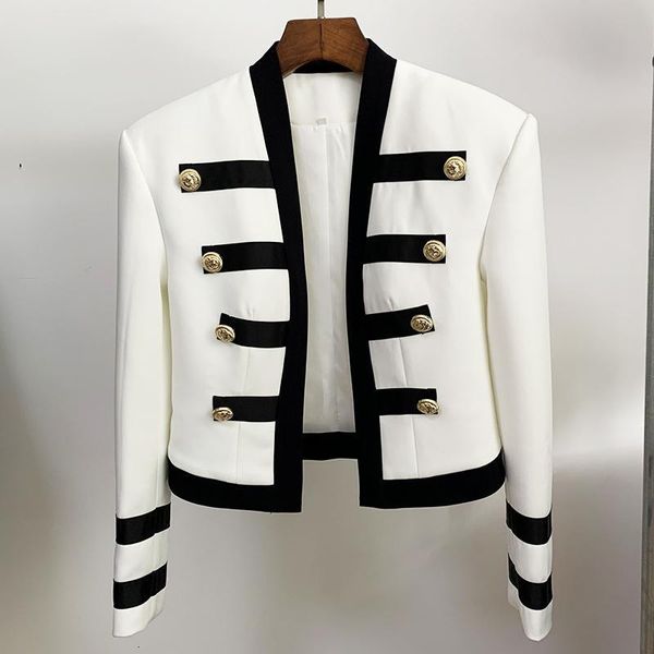women's jackets est high 2021 designer runway jacket cool extra shoulder color block collarless lion buttons band tph7, Black;brown
women's jackets est high 2021 designer runway jacket cool extra shoulder color block collarless lion buttons band tph7, Black;brown