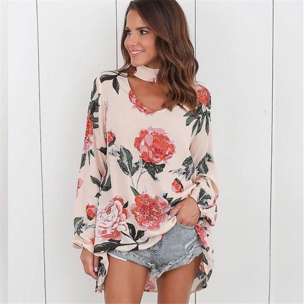 women's blouses & shirts chiffon blouse fashion women floral print v neck long sleeve casual plus size s-2xl blusas, White
women's blouses & shirts chiffon blouse fashion women floral print v neck long sleeve casual plus size s-2xl blusas, White