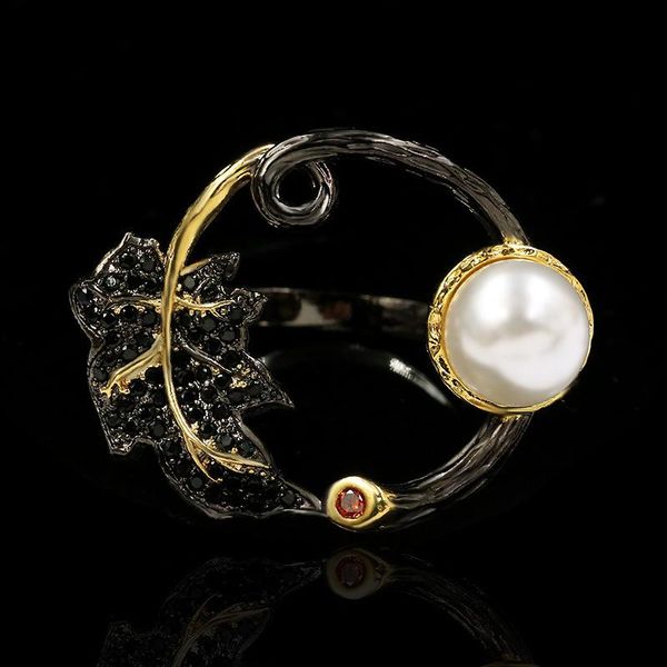 exquisite and elegant freshwater pearl 925 silver ladies ring leaf shape hollow jewelry women's party video cluster rings, Golden;silver
exquisite and elegant freshwater pearl 925 silver ladies ring leaf shape hollow jewelry women's party video cluster rings, Golden;silver