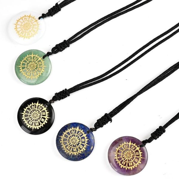 pendant necklaces natural crystal semi-precious stone healing round roman clock design jewelry necklace, Silver
pendant necklaces natural crystal semi-precious stone healing round roman clock design jewelry necklace, Silver