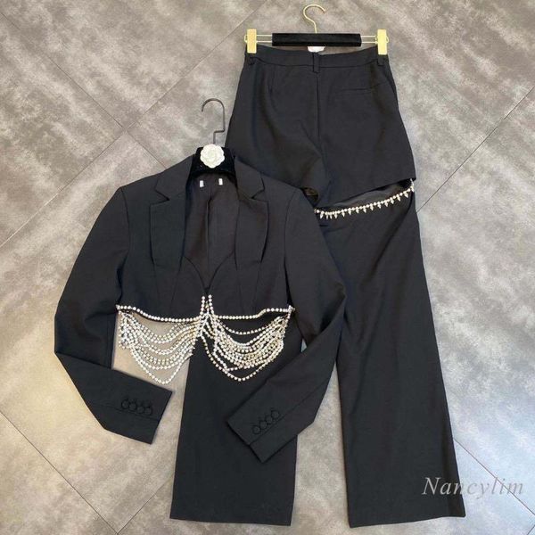 women's two piece pants 2021 fall lapels long sleeve diamond tassel crop suit jacket with split ripped straight lady outfits buy separa, White
women's two piece pants 2021 fall lapels long sleeve diamond tassel crop suit jacket with split ripped straight lady outfits buy separa, White