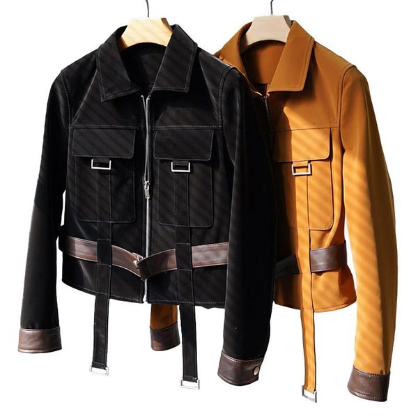 women's leather & faux fashion jackets autumn winter short coat genuine sheepskin vegetable tanning s9088a, Black
women's leather & faux fashion jackets autumn winter short coat genuine sheepskin vegetable tanning s9088a, Black