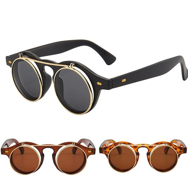 sunglasses vintage steampunk flip retro round metal frame sun glasses for men women brand designer circle oculos, Blue
sunglasses vintage steampunk flip retro round metal frame sun glasses for men women brand designer circle oculos, Blue