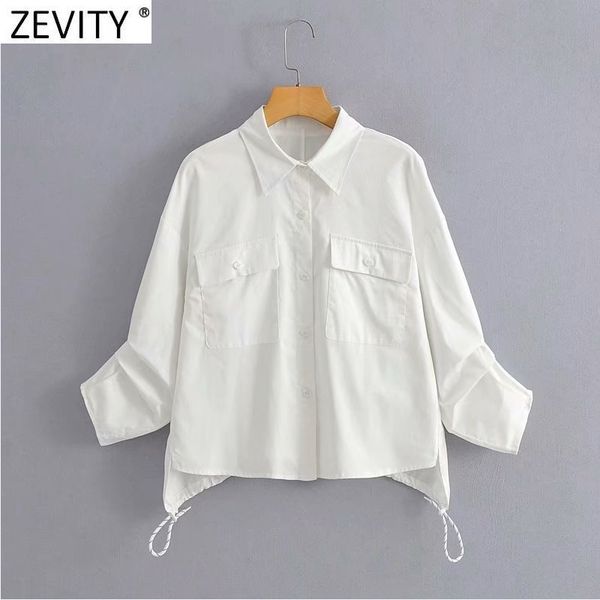 zevity women fashion double pockets patch white smock blouse female casual loose kimono shirts chic blusas ls7681 210419
zevity women fashion double pockets patch white smock blouse female casual loose kimono shirts chic blusas ls7681 210419