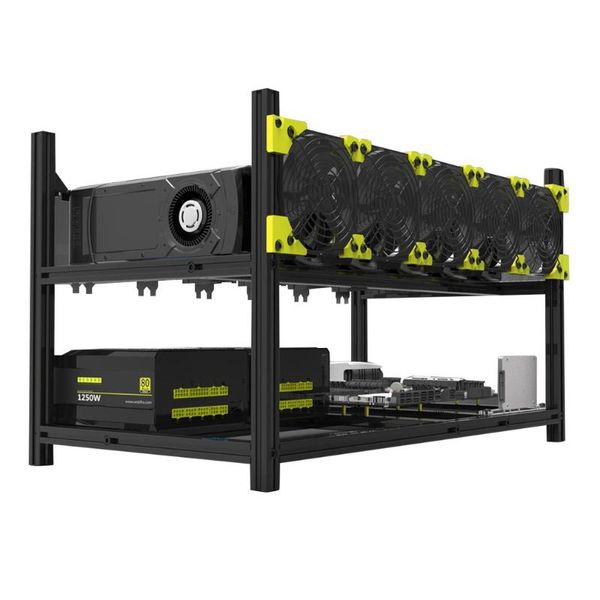 gpus 5 fans low noise aluminum stackable open air mining computer frame protective net rack only cables & connectors
gpus 5 fans low noise aluminum stackable open air mining computer frame protective net rack only cables & connectors