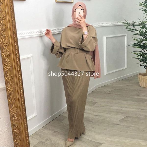 ethnic clothing eid ramadan two piece set matching outfit muslim women fashion belted dress pleated skirt suit islam dubai turkey, Red
ethnic clothing eid ramadan two piece set matching outfit muslim women fashion belted dress pleated skirt suit islam dubai turkey, Red