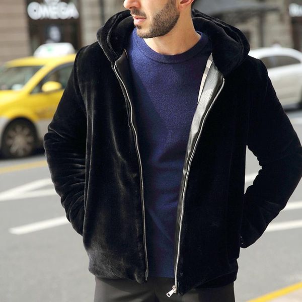 men's fur & faux 2021 fashion casual warm coat men winter zipper velvet jacket mens hoodies outwear, Black
men's fur & faux 2021 fashion casual warm coat men winter zipper velvet jacket mens hoodies outwear, Black