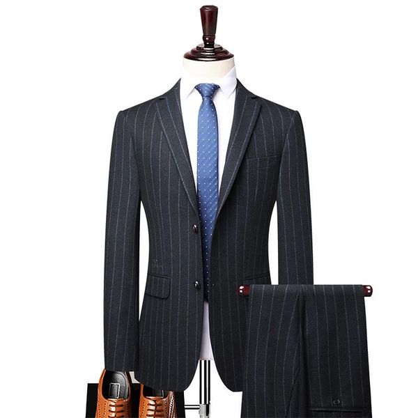 men's suits & blazers 2022 men's casual striped double buckle suit youth stretch slim fit business work two pieces, White;black
men's suits & blazers 2022 men's casual striped double buckle suit youth stretch slim fit business work two pieces, White;black