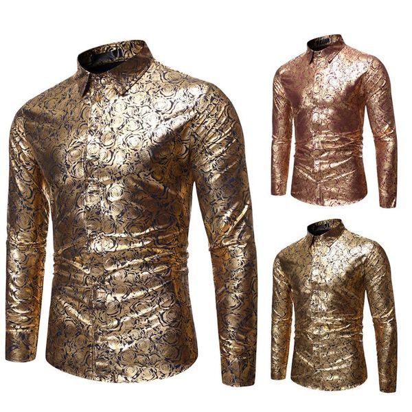 men's casual shirts luxury gold foil print shirt long sleeve dress wedding tuxedo male stage singer, White;black
men's casual shirts luxury gold foil print shirt long sleeve dress wedding tuxedo male stage singer, White;black