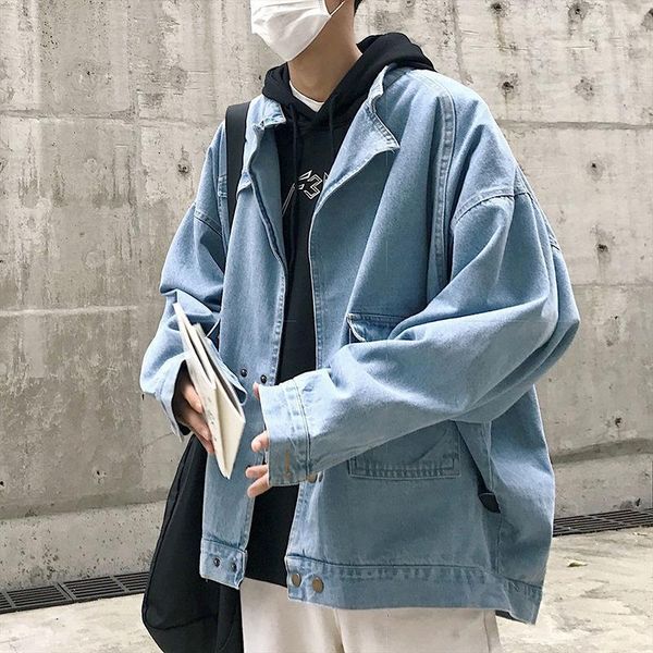 men's jackets pr 2021 autumn loose denim jacket comfortable washed metal button streetwear hip hop jean outerwear, Black;brown
men's jackets pr 2021 autumn loose denim jacket comfortable washed metal button streetwear hip hop jean outerwear, Black;brown