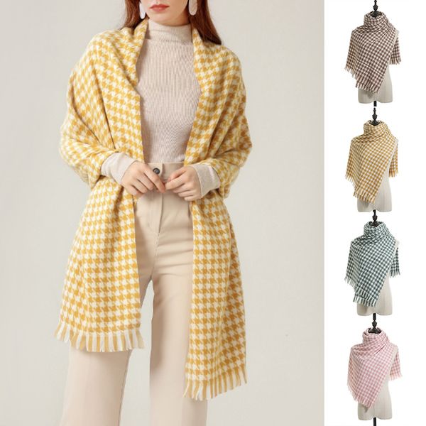 classic stylish long houndstooth scarves with tassel winter thick warm imitation cashmere plaid scarf soft vintage blanket shawl, Blue;gray
classic stylish long houndstooth scarves with tassel winter thick warm imitation cashmere plaid scarf soft vintage blanket shawl, Blue;gray