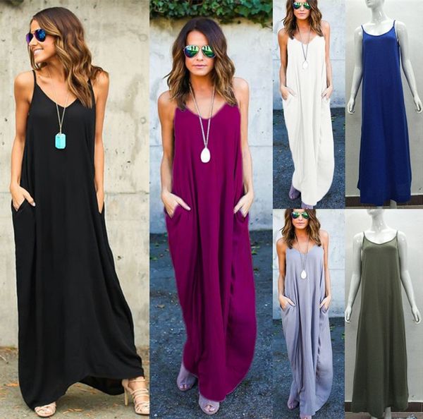 casual dresses summer black plus size long maxi women sleeveless boho beach strap pockets new lx330 fkja, Black;gray
casual dresses summer black plus size long maxi women sleeveless boho beach strap pockets new lx330 fkja, Black;gray