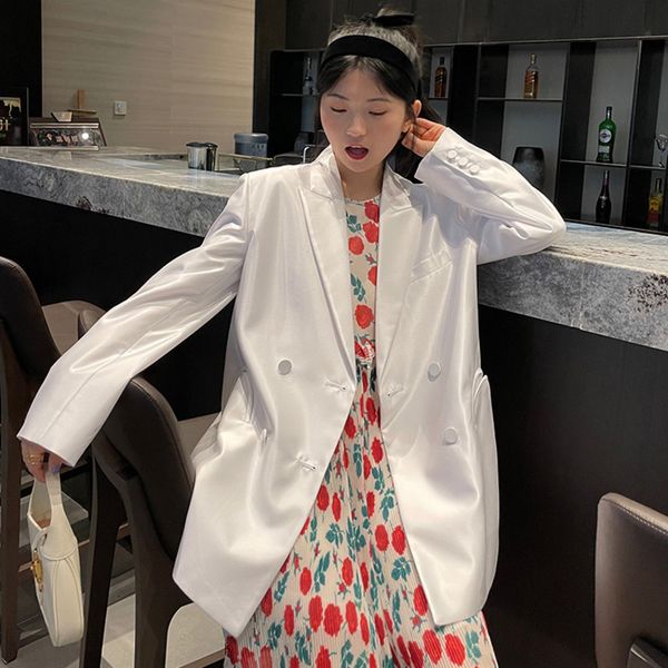 spring office lady sense of design glossy white suit korean loose fashionable casual female 16f0965 210510, White;black
spring office lady sense of design glossy white suit korean loose fashionable casual female 16f0965 210510, White;black