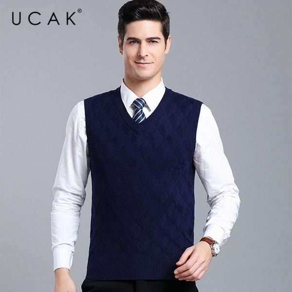 men's vests ucak brand sweater men clothes streetwear wool v-neck vest autumn winter striped pull homme clothing u1113, Black;white
men's vests ucak brand sweater men clothes streetwear wool v-neck vest autumn winter striped pull homme clothing u1113, Black;white