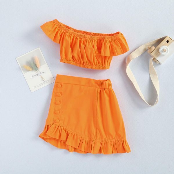 1 6y 2pcs toddler kids baby girls clothes sets orange off shoulder crop ruffle a line skirt outfit, White
1 6y 2pcs toddler kids baby girls clothes sets orange off shoulder crop ruffle a line skirt outfit, White