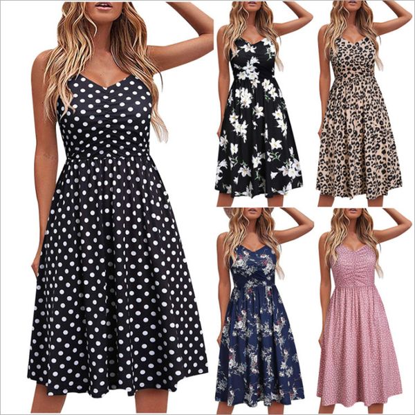 2021 summer fashion print floral halter dress, Black;gray 
2021 summer fashion print floral halter dress, Black;gray