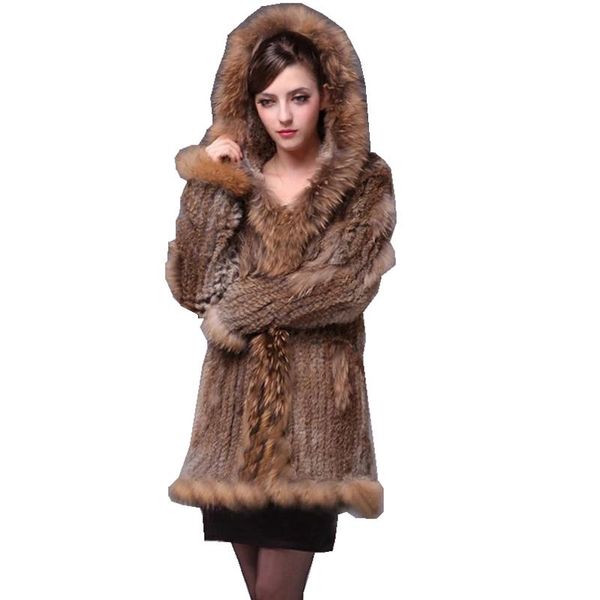 women's fur & faux (urmall) lady real knitted coat jacket raccoon hoody winter genuine women slim outerwear coats lf9043, Black
women's fur & faux (urmall) lady real knitted coat jacket raccoon hoody winter genuine women slim outerwear coats lf9043, Black
