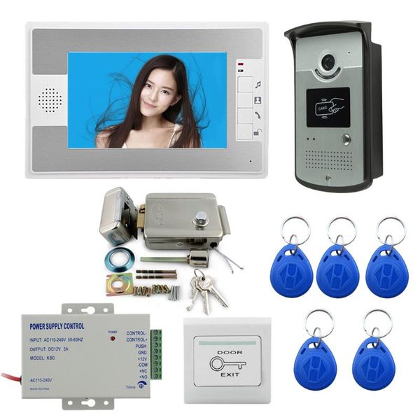 video door phones wired home 7'' color intercom rfid camera with 1 monitor phone 500 user for apartments metal electric lock
video door phones wired home 7'' color intercom rfid camera with 1 monitor phone 500 user for apartments metal electric lock
