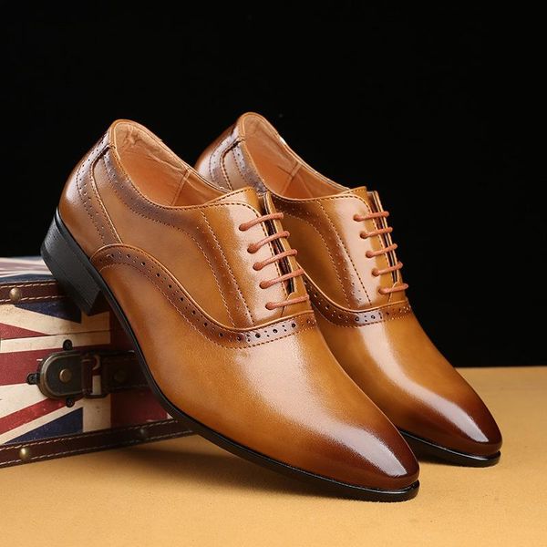 fashion leather shoes men dress shoe pointed oxfords for lace up designer luxury formal, Black
fashion leather shoes men dress shoe pointed oxfords for lace up designer luxury formal, Black