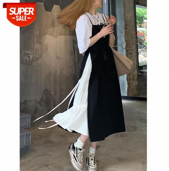 korean version of chic leisure long section was thin fake two piece splicing suspender dress factory direct supply #271f, Black;gray
korean version of chic leisure long section was thin fake two piece splicing suspender dress factory direct supply #271f, Black;gray