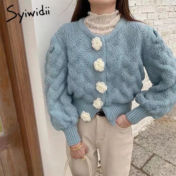 women's knits & tees syiwidii vintage flowers cardigan woman sweaters autumn winter 2021 o neck button up jackets loose short knitted c, White
women's knits & tees syiwidii vintage flowers cardigan woman sweaters autumn winter 2021 o neck button up jackets loose short knitted c, White