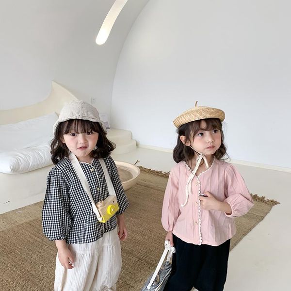 shirts spring summer girls lacework patchwork long sleeve plaid shirt kids v-neck casual clothing, White;black
shirts spring summer girls lacework patchwork long sleeve plaid shirt kids v-neck casual clothing, White;black