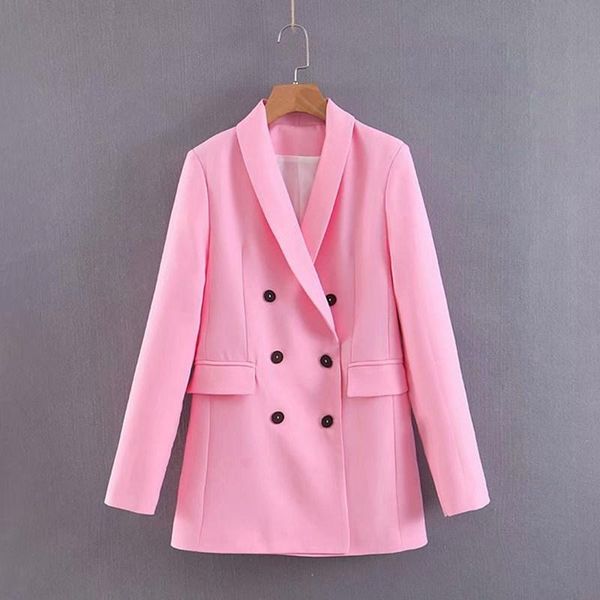 women's suits & blazers 2021 pink v neck suit jacket button women fashion long sleeve double breasted elegant, White;black
women's suits & blazers 2021 pink v neck suit jacket button women fashion long sleeve double breasted elegant, White;black
