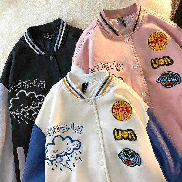 women's jackets 2021 autumn national fashion embroidered letters flocking outside kio, Black;brown
women's jackets 2021 autumn national fashion embroidered letters flocking outside kio, Black;brown
