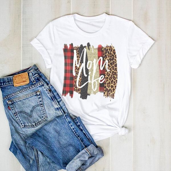 print mom leopard life love womens t shirt mother graphic clothes tee female clothing, White
print mom leopard life love womens t shirt mother graphic clothes tee female clothing, White