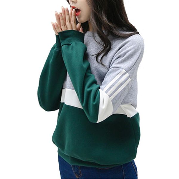 women's hoodies & sweatshirts autumn spell color stitching women pullover fleece loose female tracksuits casual o-neck sweatshirt m-2xl, Black
women's hoodies & sweatshirts autumn spell color stitching women pullover fleece loose female tracksuits casual o-neck sweatshirt m-2xl, Black