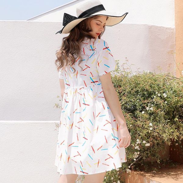pregnant women's spring and summer dress embroidered skirt breast feeding with button maternity dresses, White
pregnant women's spring and summer dress embroidered skirt breast feeding with button maternity dresses, White