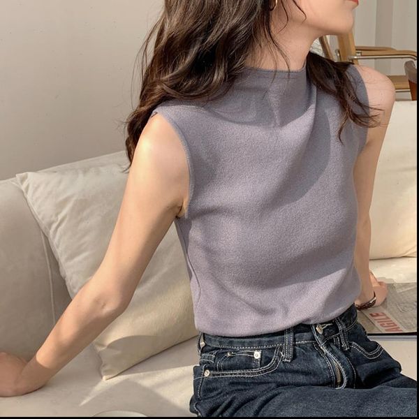knitted summer turtleneck womens tank camisole blouse sleeveless slim sleveless t shirt vest casual camis, White
knitted summer turtleneck womens tank camisole blouse sleeveless slim sleveless t shirt vest casual camis, White