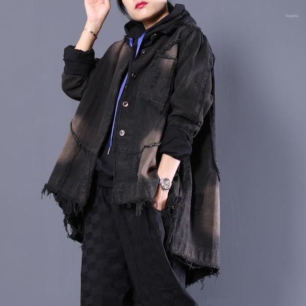 women's jackets autumn winter women denim jacket 2021 harajuku boyfriend black jean loose long sleeve female coats large size 4287, Black;brown
women's jackets autumn winter women denim jacket 2021 harajuku boyfriend black jean loose long sleeve female coats large size 4287, Black;brown