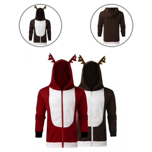men's sweaters men hoodie hat soft warm elk ear patchwork christmas party for having fun, White;black
men's sweaters men hoodie hat soft warm elk ear patchwork christmas party for having fun, White;black
