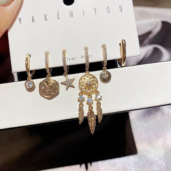 dangle & chandelier migga 6pcs mix design cubic zircon star dream catcher earrings pack gold color women pary jewelry, Silver
dangle & chandelier migga 6pcs mix design cubic zircon star dream catcher earrings pack gold color women pary jewelry, Silver