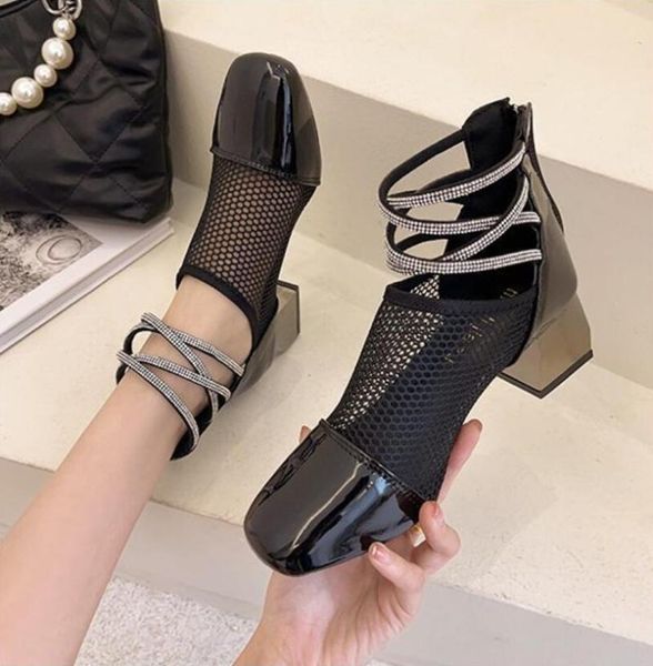 style women's sandal suede with thick heel and zip closed leather heels women sandals dress shoes, Black
style women's sandal suede with thick heel and zip closed leather heels women sandals dress shoes, Black