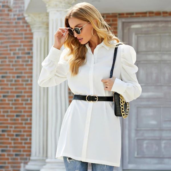 women's blouses & shirts 2021 spring white women office lady casual close waist sashes blouse turn-down collar puff sleeve
women's blouses & shirts 2021 spring white women office lady casual close waist sashes blouse turn-down collar puff sleeve