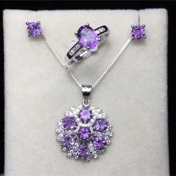 bracelet, earrings & necklace natural gemstone ring pendants stud set jewelry for women 925 silver amethyst round purple fine sets ccs002-2, Black
bracelet, earrings & necklace natural gemstone ring pendants stud set jewelry for women 925 silver amethyst round purple fine sets ccs002-2, Black