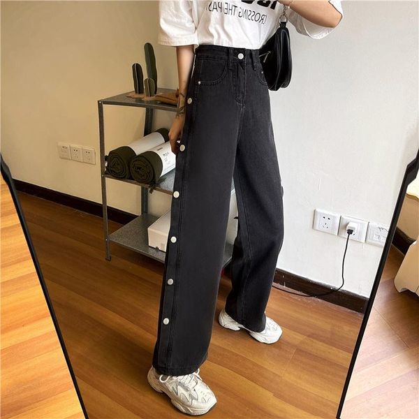 women's jeans women korean style denim pants all-match students high waist fashion simple leisure streetwear solid loose ladies, Blue
women's jeans women korean style denim pants all-match students high waist fashion simple leisure streetwear solid loose ladies, Blue