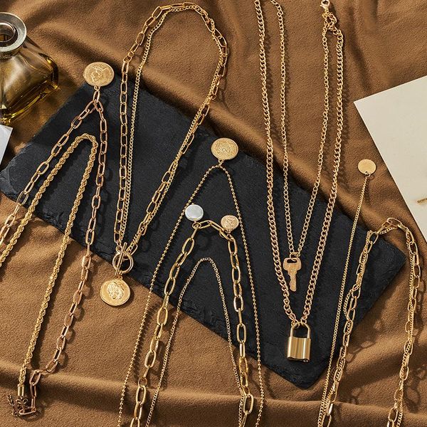 pendant necklaces fashion multilayer women's neck necklace for women 2021 jewelry gold colour twist choker chain accessories gift, Silver
pendant necklaces fashion multilayer women's neck necklace for women 2021 jewelry gold colour twist choker chain accessories gift, Silver