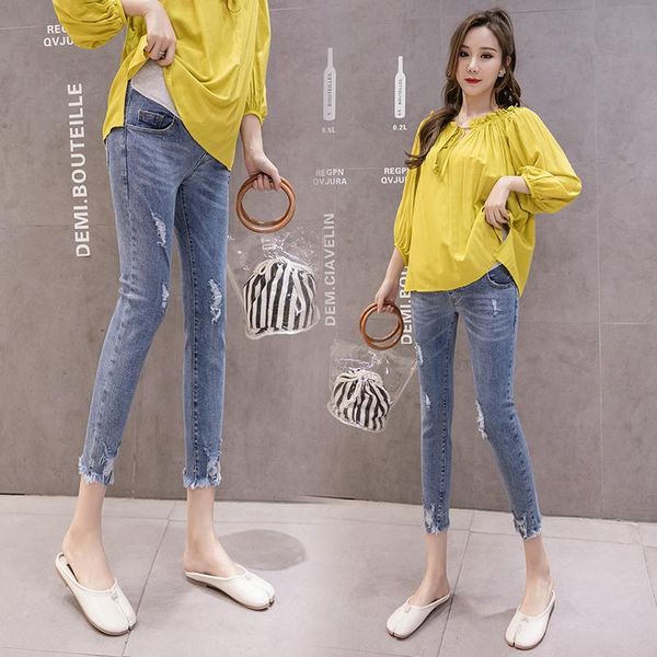 maternity bottoms pregnant women's jeans seven-point skinny leg pants fashion spring women wear, White
maternity bottoms pregnant women's jeans seven-point skinny leg pants fashion spring women wear, White