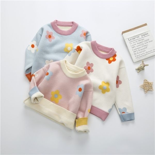 autumn winter girls floral knitted sweater baby kids thick keep warm long sleeve toddler children's pullover for 211104, Blue
autumn winter girls floral knitted sweater baby kids thick keep warm long sleeve toddler children's pullover for 211104, Blue