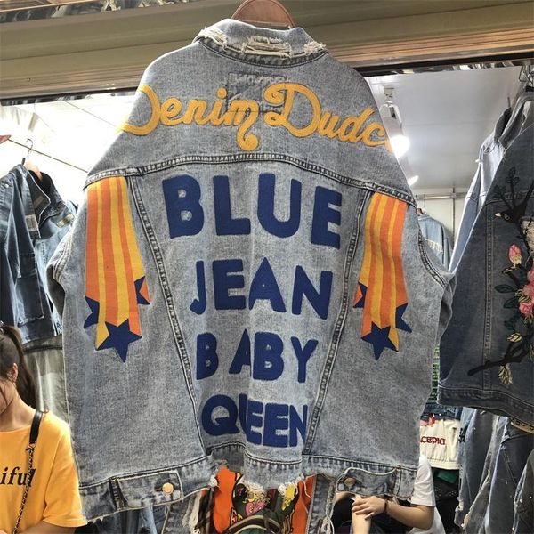 women's jackets 2021spring autumn port wind retro europe and america hip hop girl denim jacket female letters embroidery harajuku bf, Black;brown
women's jackets 2021spring autumn port wind retro europe and america hip hop girl denim jacket female letters embroidery harajuku bf, Black;brown