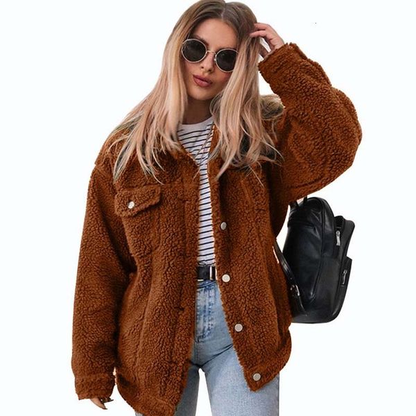 jackets women turn down collar single button pockets casual long sleeve fleece warm winter office lady sweater coat, Black;brown
jackets women turn down collar single button pockets casual long sleeve fleece warm winter office lady sweater coat, Black;brown