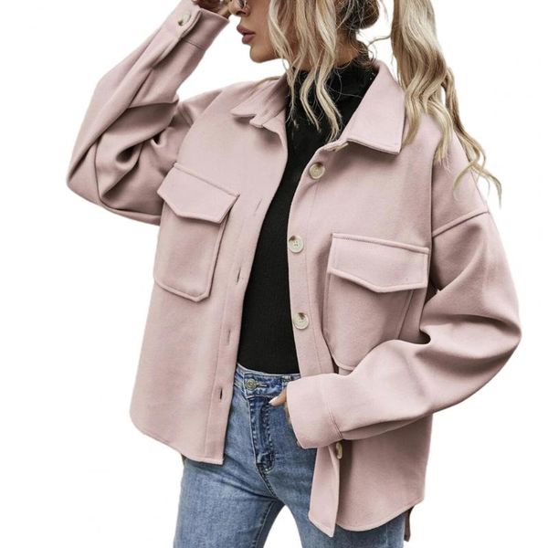 trendy all-match women's jackets jacket solid color single autumn winter turn-down collar pockets woolen coat office outwear, Black;brown
trendy all-match women's jackets jacket solid color single autumn winter turn-down collar pockets woolen coat office outwear, Black;brown