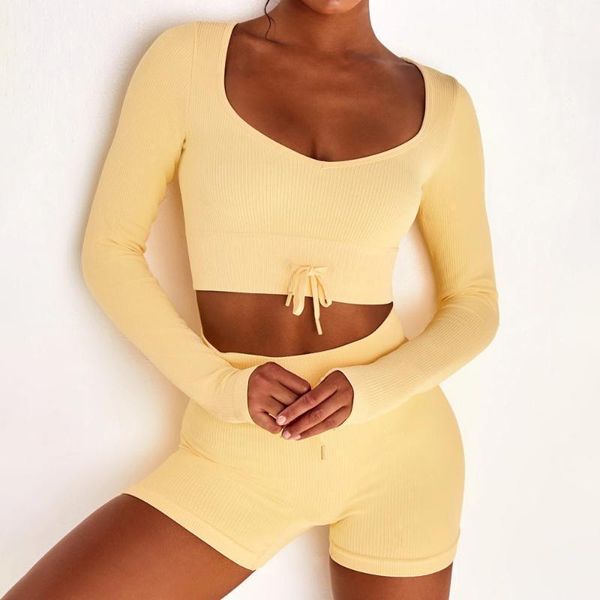 yoga outfit fitness clothing women tummy control set sport gym 2 piece suit long sleeve crop shorts sportswear
yoga outfit fitness clothing women tummy control set sport gym 2 piece suit long sleeve crop shorts sportswear
