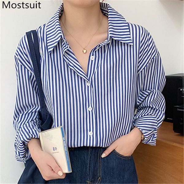 korean fashion striped women shirts spring full sleeve turn-down collar blouses casual stylish ladies blusas mujer 210514, White
korean fashion striped women shirts spring full sleeve turn-down collar blouses casual stylish ladies blusas mujer 210514, White